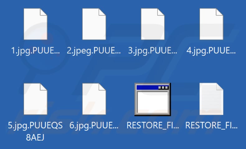 Files encrypted by Spook ransomware (.PUUEQS8AEJ extension)