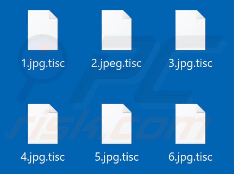 Files encrypted by Tisc ransomware (.tisc extension)