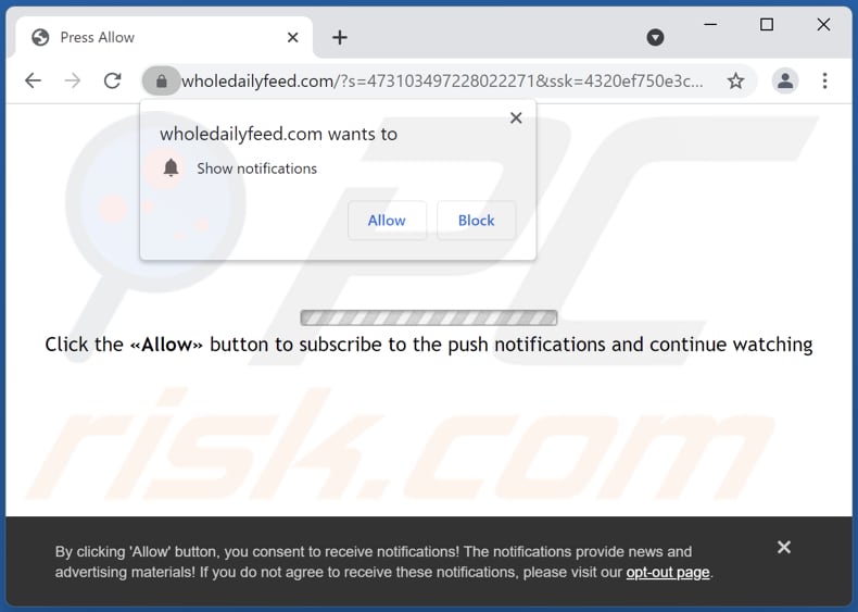 wholedailyfeed[.]com pop-up redirects