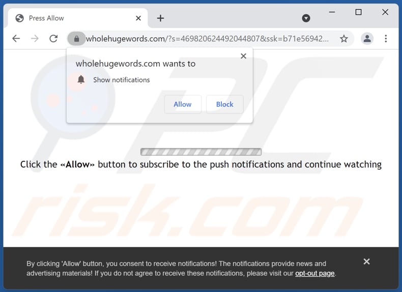 wholehugewords[.]com pop-up redirects