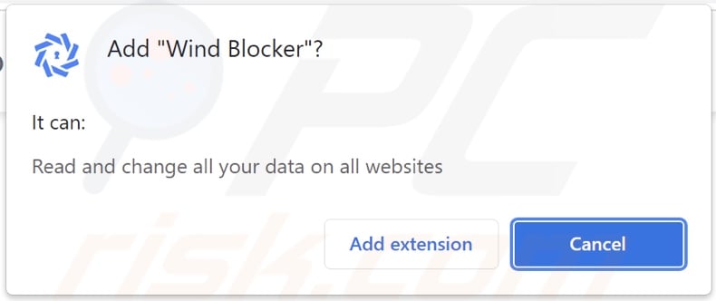 Wind Blocker adware asking for data-related permissions
