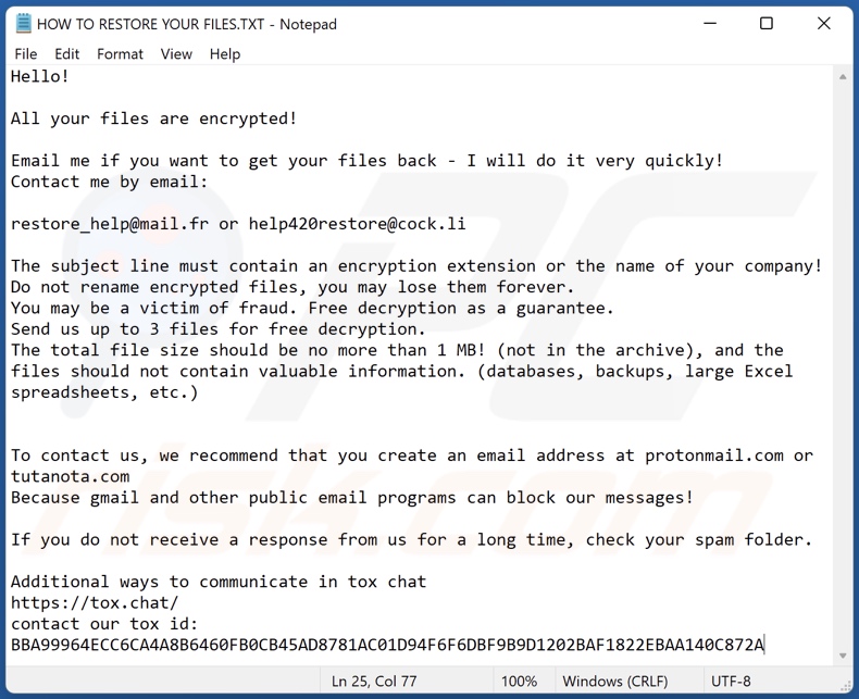 Yhlgaopimd decrypt instructions (HOW TO RESTORE YOUR FILES.TXT)