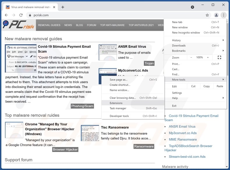 Removing zippyshare[.]com  ads from Google Chrome step 1