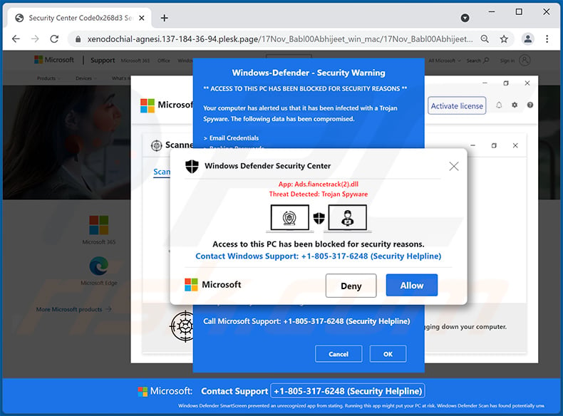 Access To This Pc Has Been Blocked For Security Reasons POP-UP Scam (2021-11-26)