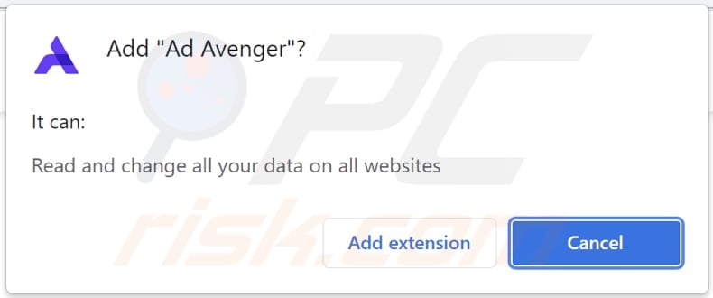 Ad Avenger adware browser notification