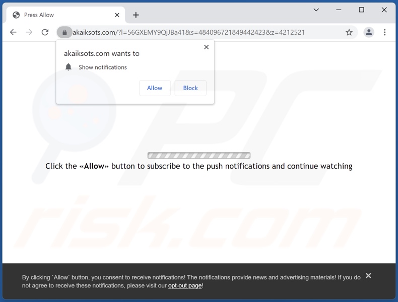 akaiksots[.]com pop-up redirects
