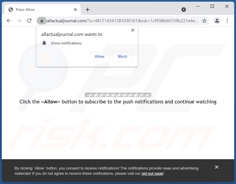 allactualjournal[.]com pop-up redirects