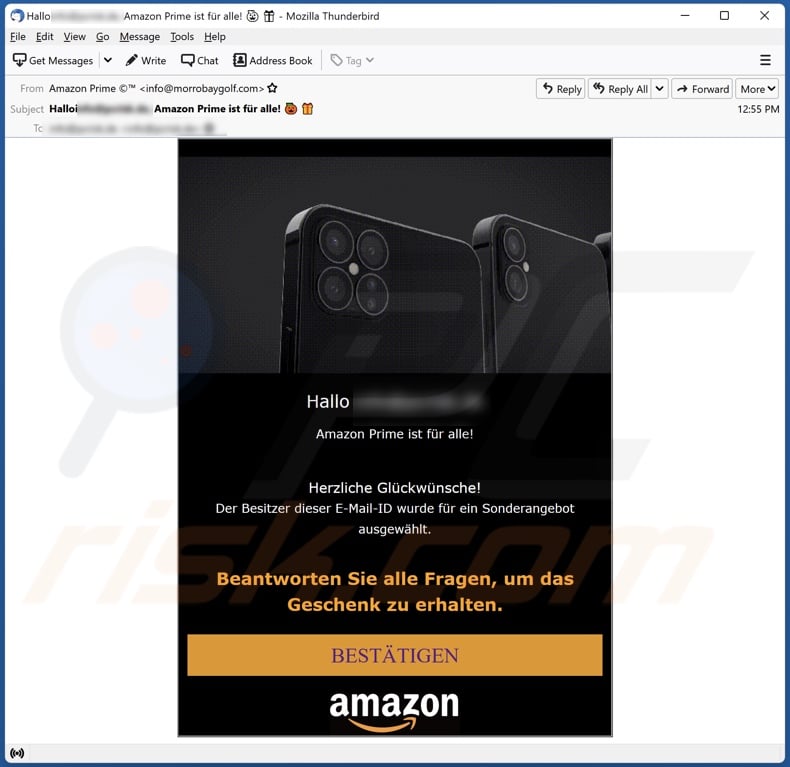 Amazon Prime email spam campaign