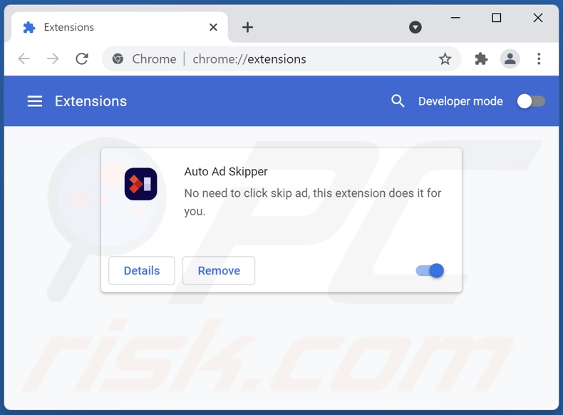 Removing Auto Ad Skipper ads from Google Chrome step 2