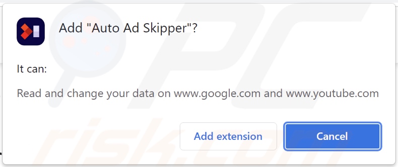 Auto Ad Skipper adware asking for data-related permissions