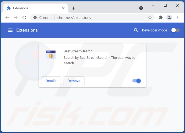 Removing beststreamsearch.com related Google Chrome extensions