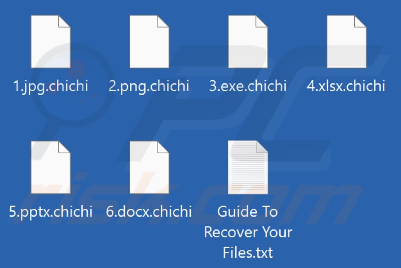 Files encrypted by Chichi ransomware (.chichi extension)