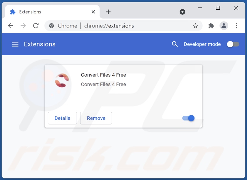 Removing Convert Files 4 Free ads from Google Chrome step 2