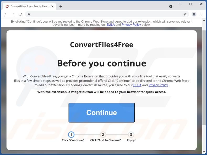 Convert Files 4 Free adware promoting website