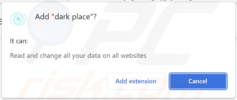 Dark place adware askingfor data-related permissions