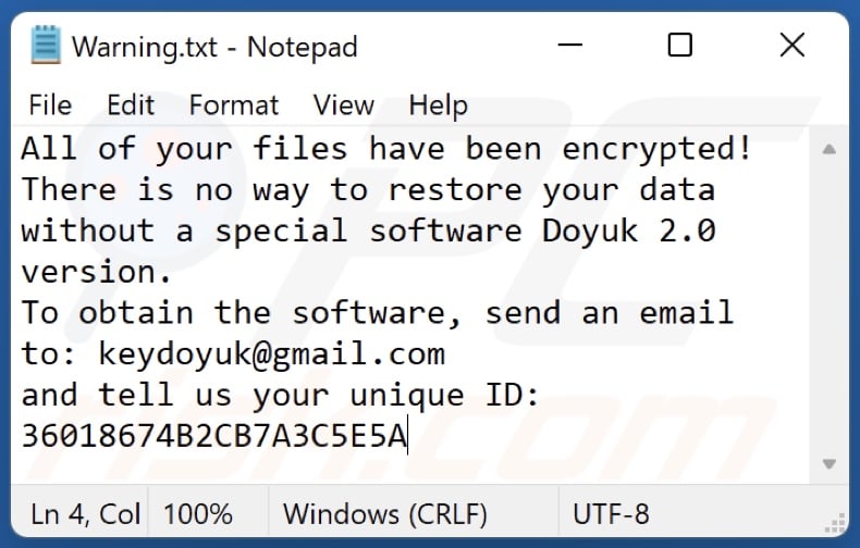 Doyuk 2.0 decrypt instructions (Warning.txt)