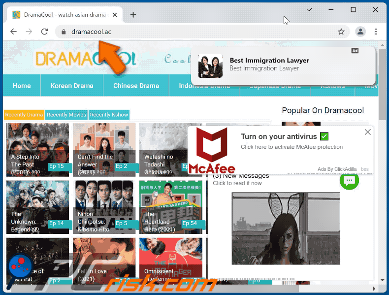dramacool[.]ac website appearance (GIF)