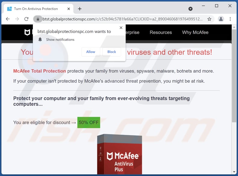 globalprotectionspc[.]com pop-up redirects