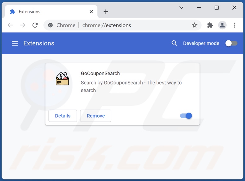 Removing gocouponsearch.com related Google Chrome extensions