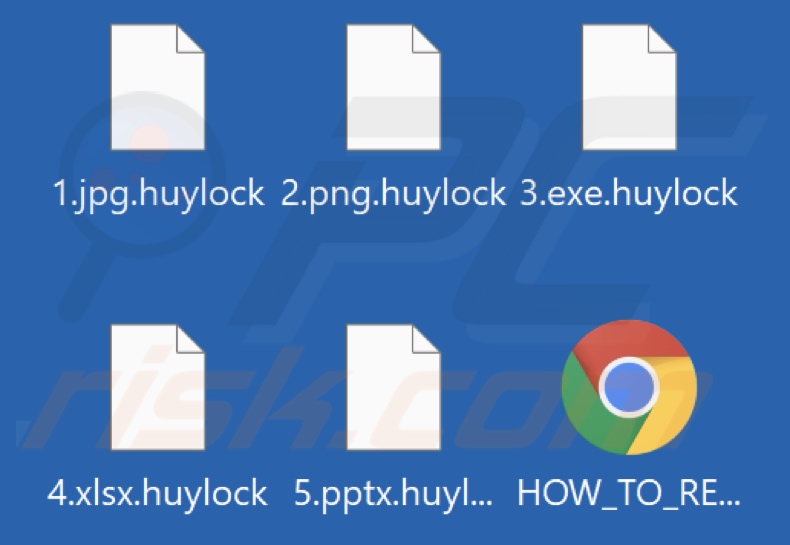 Files encrypted by Huylock ransomware (.huylock extension)