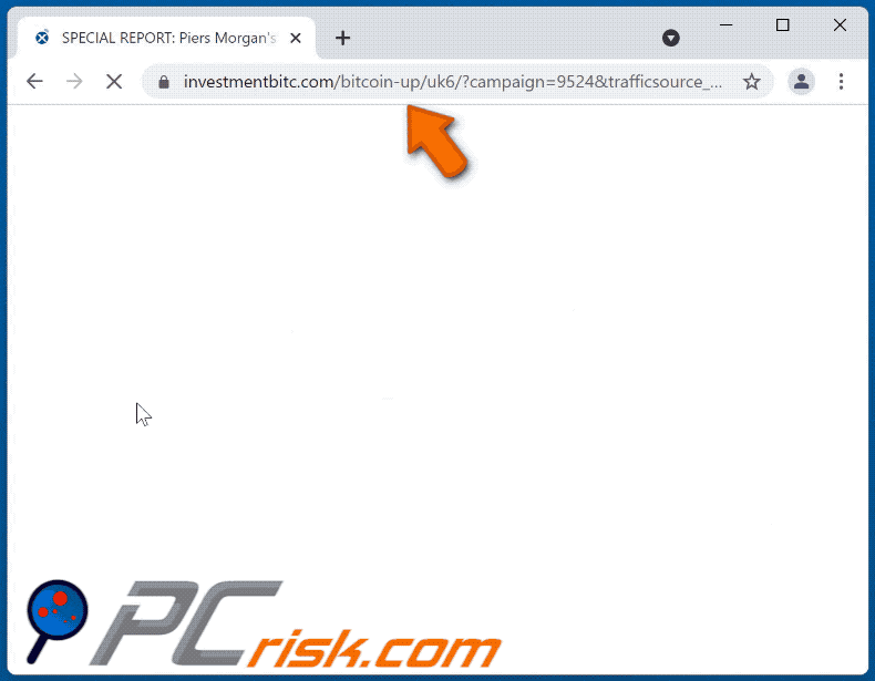 investmentbitc[.]com website appearance (GIF)