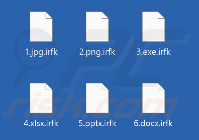 Files encrypted by Irfk ransomware (.irfk extension)