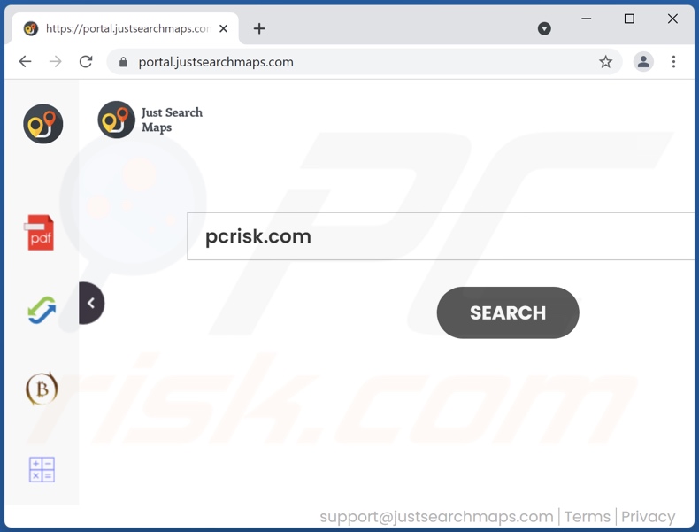 justsearchmaps.com browser hijacker