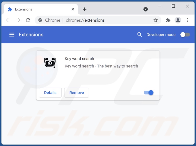 Removing keysearchs.com related Google Chrome extensions