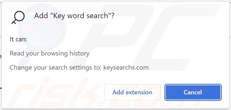 Key word search browser hijacker asking for permissions
