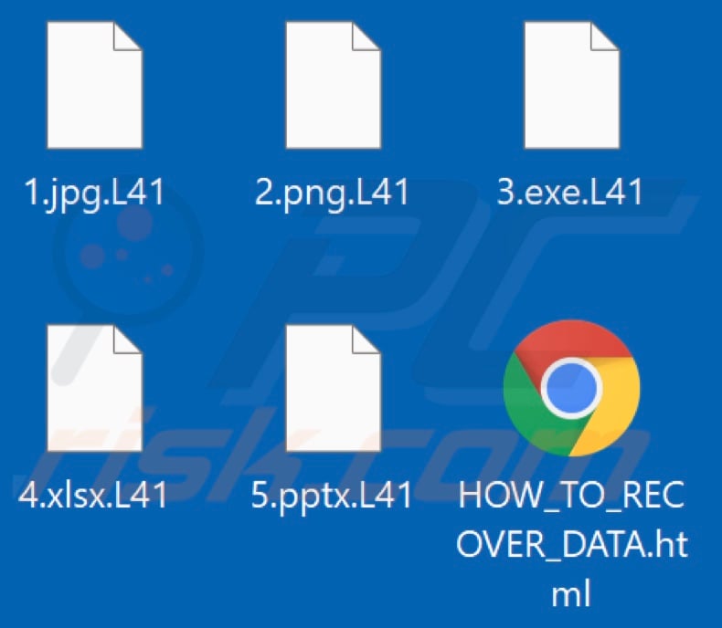 Files encrypted by L41 ransomware (.L41 extension)