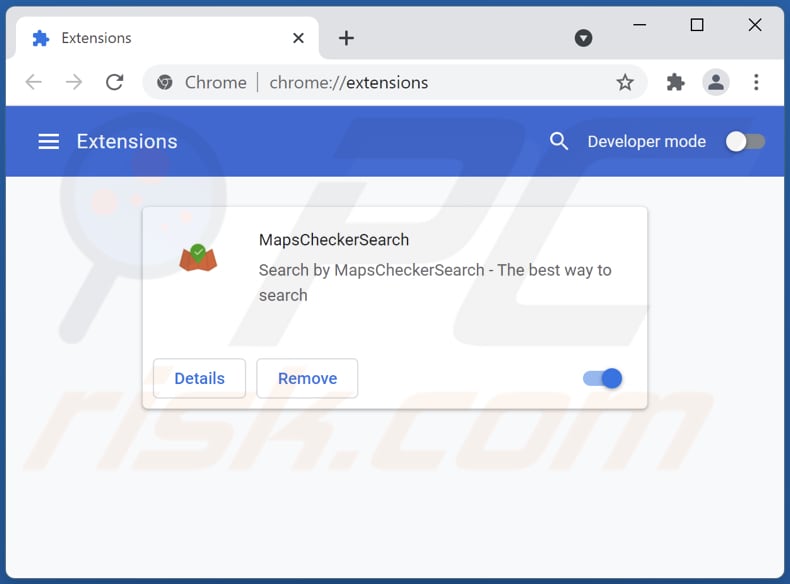 Removing mapschecker.com related Google Chrome extensions