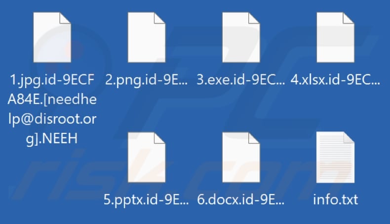 Files encrypted by NEEH ransomware (.NEEH extension)