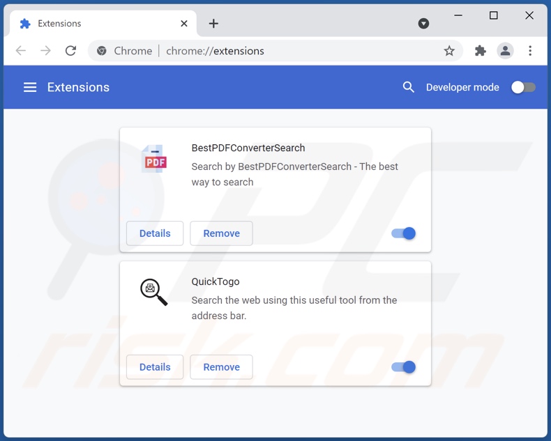 Removing perfect-converter.com related Google Chrome extensions