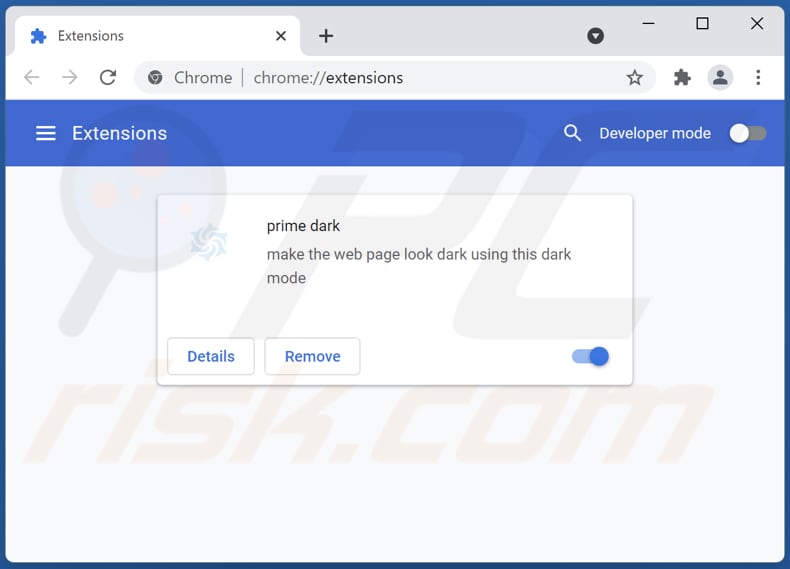 Removing Prime Dark ads from Google Chrome step 2