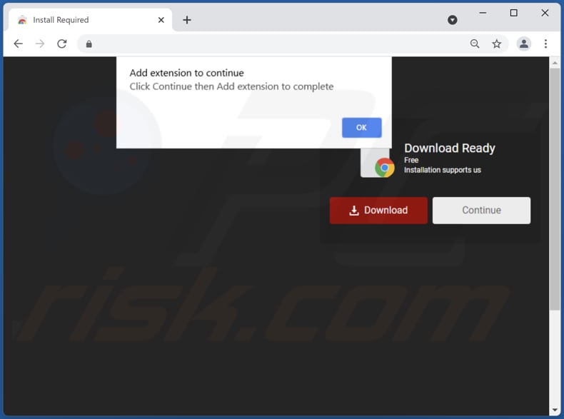 prime dark adware deceptive page encouraging to install adware