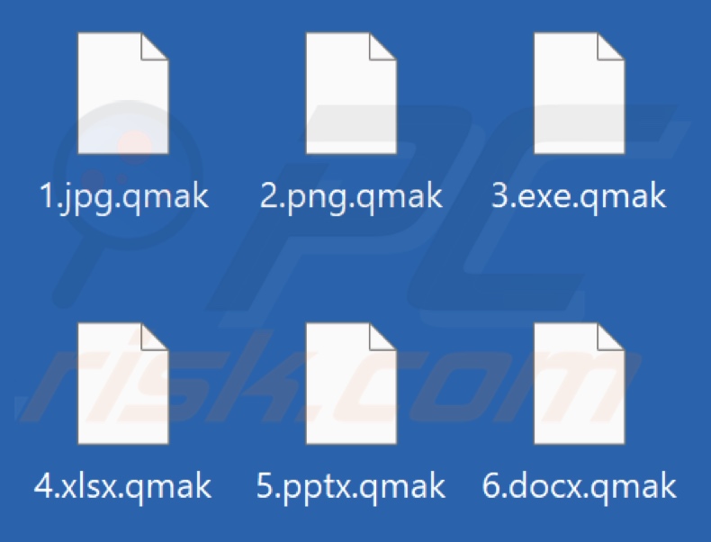 Files encrypted by Qmak ransomware (.qmak extension)
