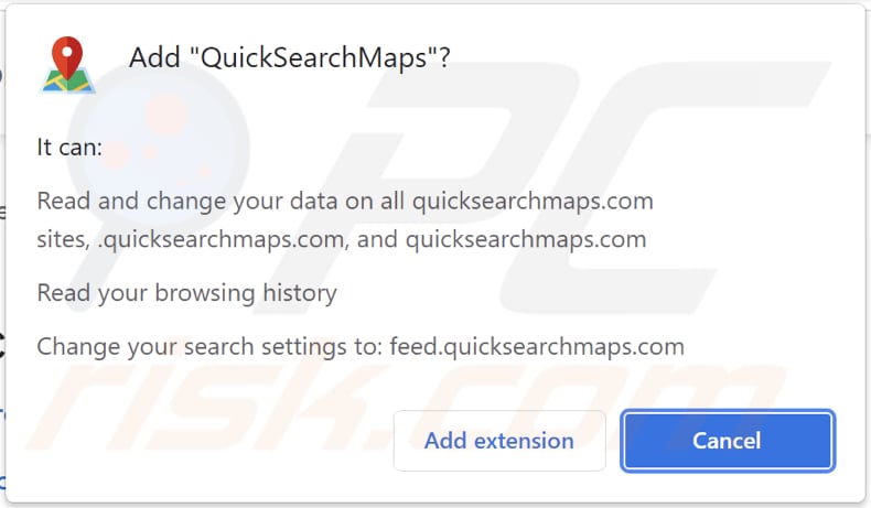 quicksearchmaps browser hijacker browser notification