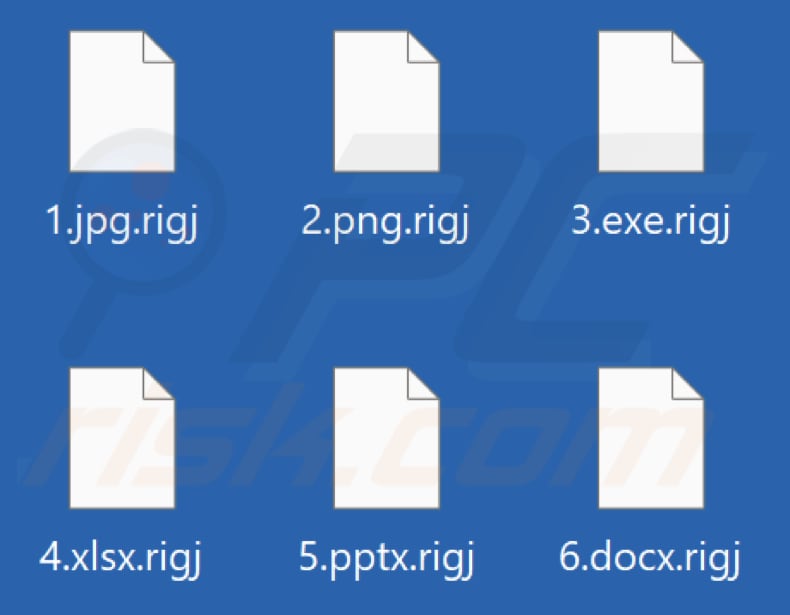 Files encrypted by Rigj ransomware (.rigj extension)