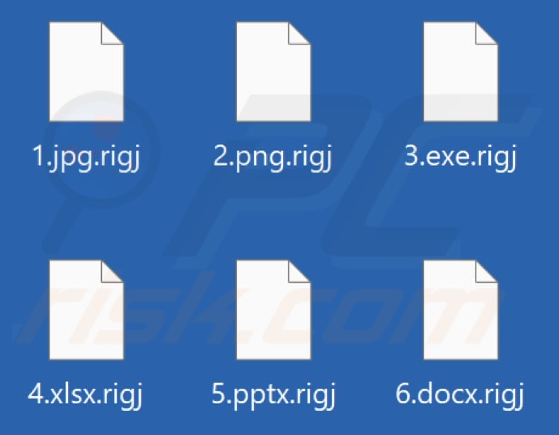 Files encrypted by Rigj ransomware (.rigj extension)