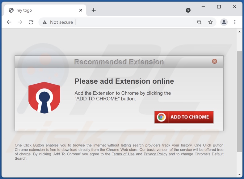 Website used to promote Safe Togo browser hijacker