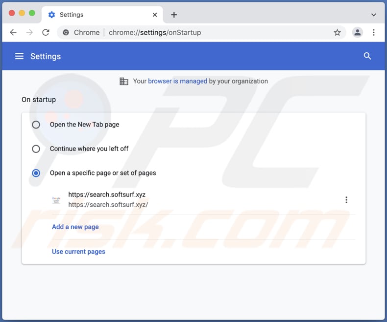 search.softsurf.xyz browser hijacker new tab page settings