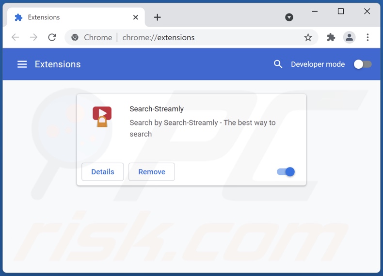 Removing search-streamly.com related Google Chrome extensions
