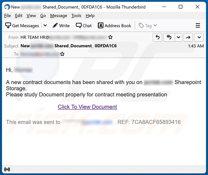 SharePoint-themed spam email (2021-11-30)