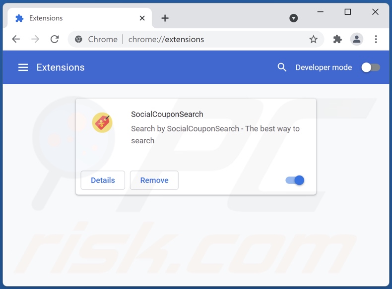 Removing socialcouponsearch.com related Google Chrome extensions