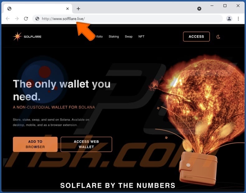 Solflare scam site