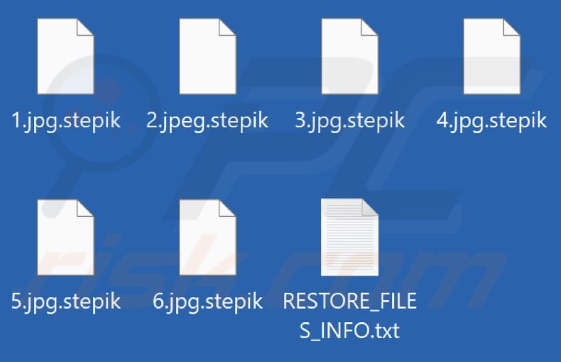 Files encrypted by Stepik ransomware (.stepik extension)