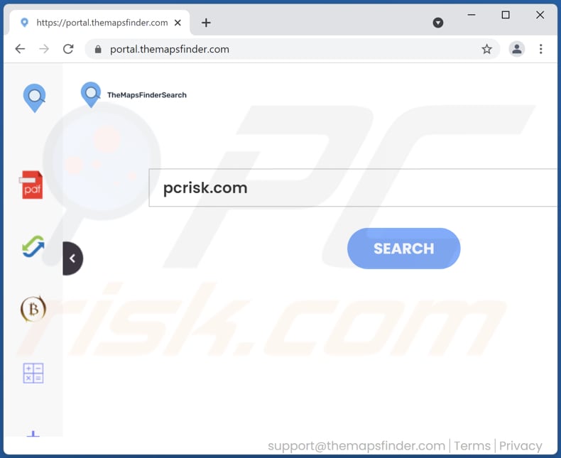 themapsfinder.com browser hijacker