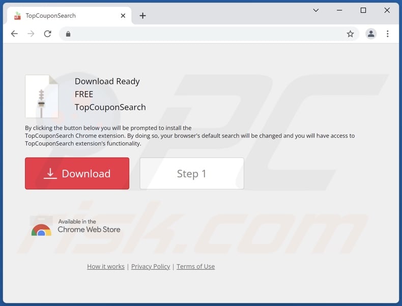 Website used to promote TopCouponSearch browser hijacker