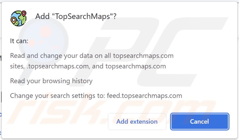topsearchmaps browser hijacker browser notification