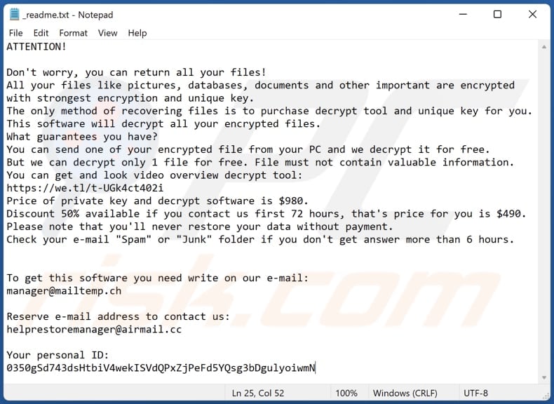 Utjg ransomware decryption instructions (_readme.txt)